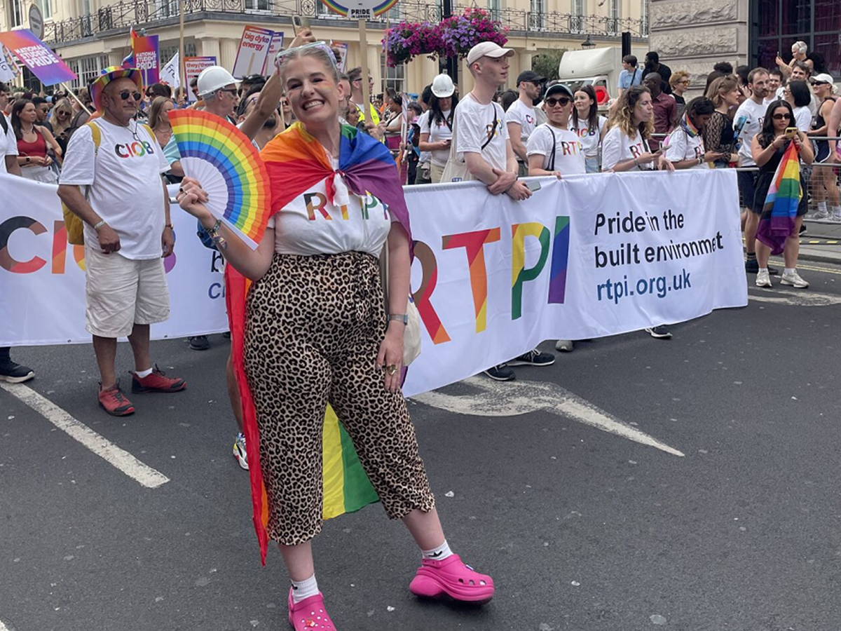 Amy with the RTPI group at PRIDE